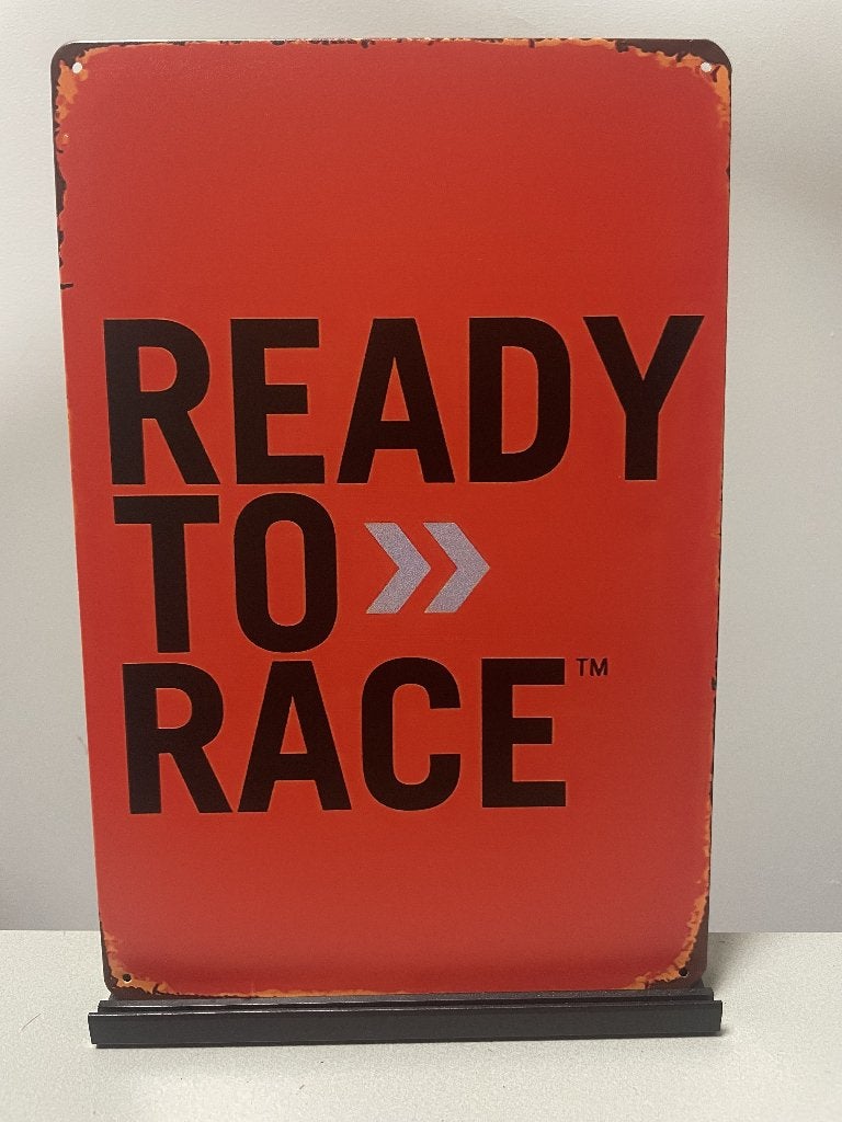 Ready to Race , metalen tekstbord (Old Look), Ophalen of Verzenden, Nieuw, Auto's