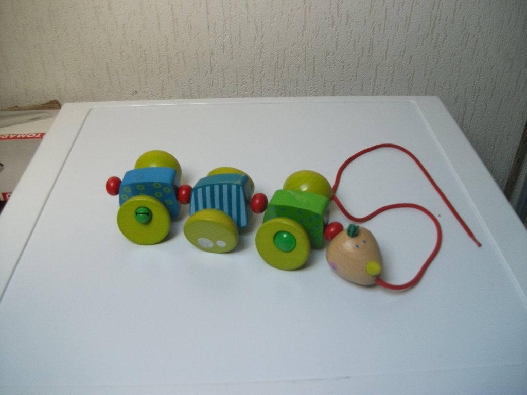 Houten trekfiguur met belletjes (Haba), Kinderen en Baby's, Speelgoed | Houten speelgoed, Ophalen of Verzenden, Gebruikt