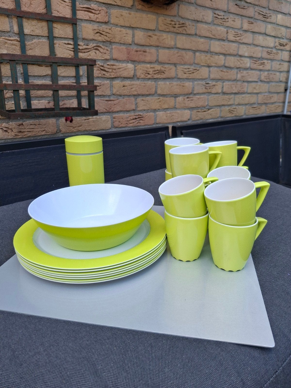 Mepal Rosti melamine servies limegroen, Ophalen of Verzenden, Gebruikt