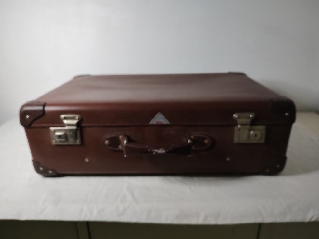 K778 Vintage jaren 40 koffer van VULCAN FIBRE Holshof, Gebruikt, 50 tot 60 cm, Ophalen of Verzenden, 35 tot 45 cm
