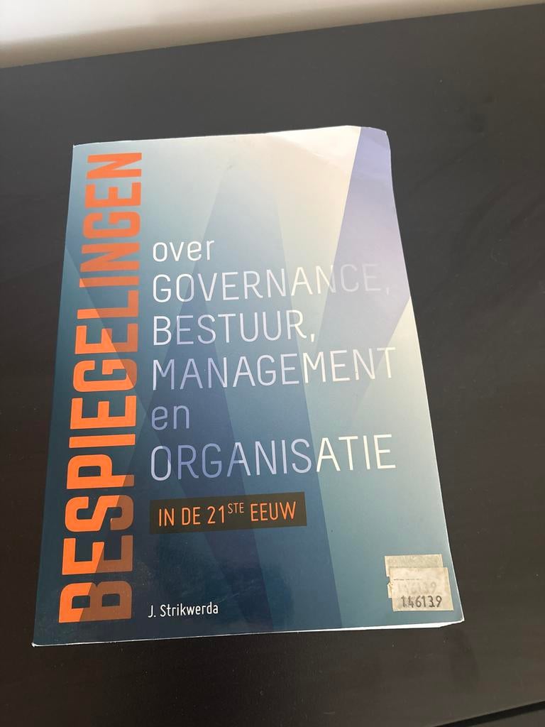 Bespiegelingen over Governance, Bestuur, Management, Ophalen of Verzenden, Zo goed als nieuw, Management