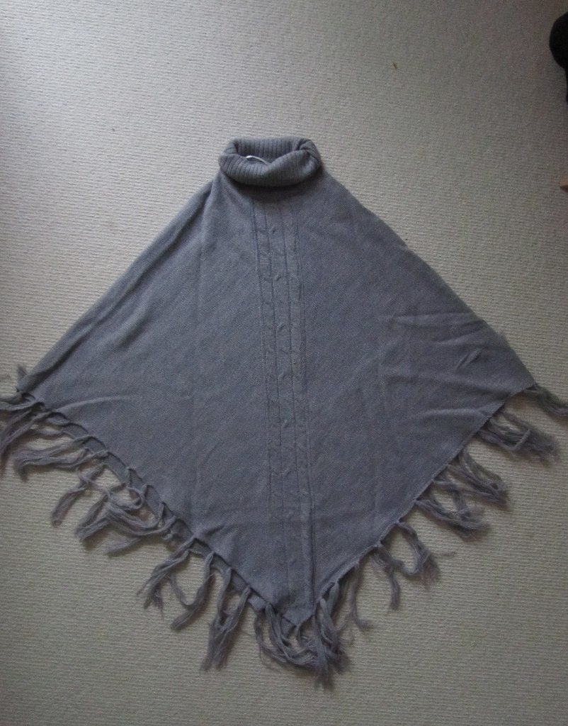 Poncho one size grijs, Verzenden, Zo goed als nieuw