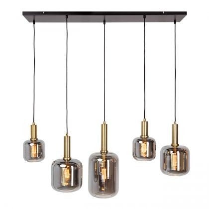 sfeervolle glazen hanglamp, Huis en Inrichting, Lampen | Hanglampen, Ophalen, Gebruikt, Glas