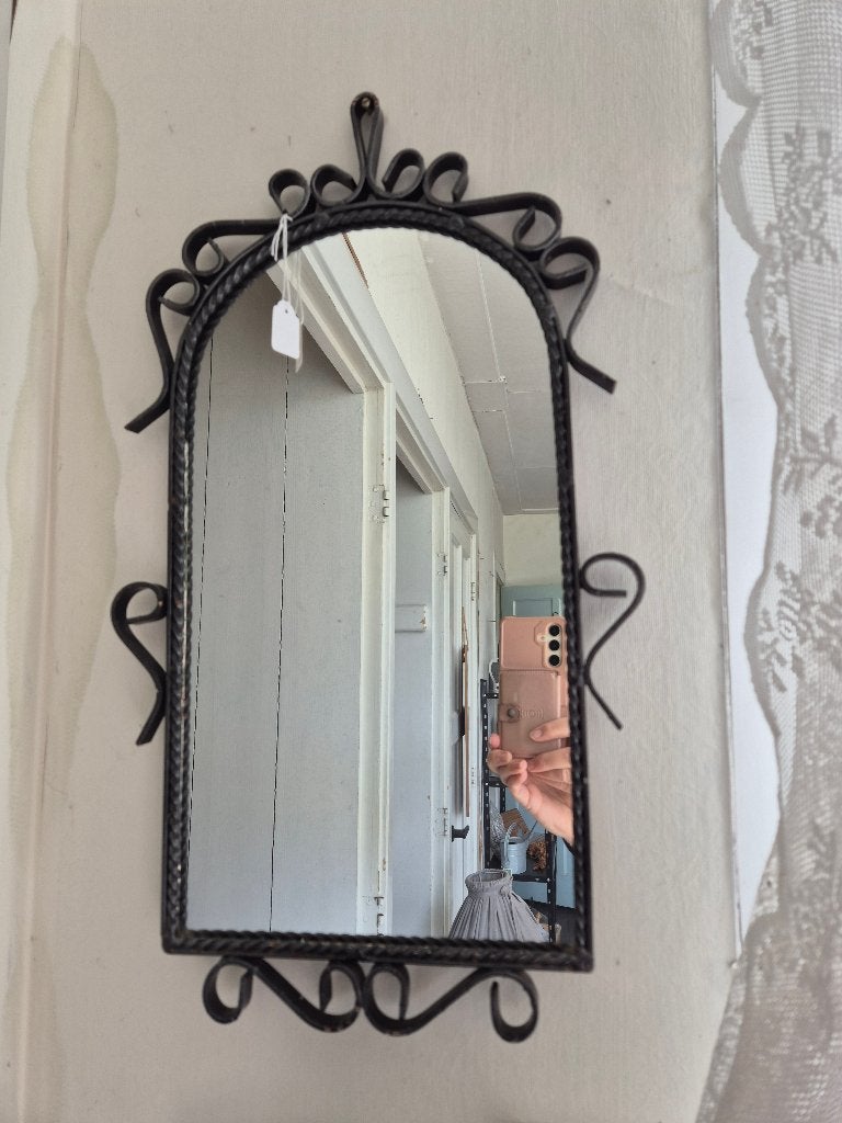 Brocante spiegel zwart, *, Minder dan 50 cm, Gebruikt, *