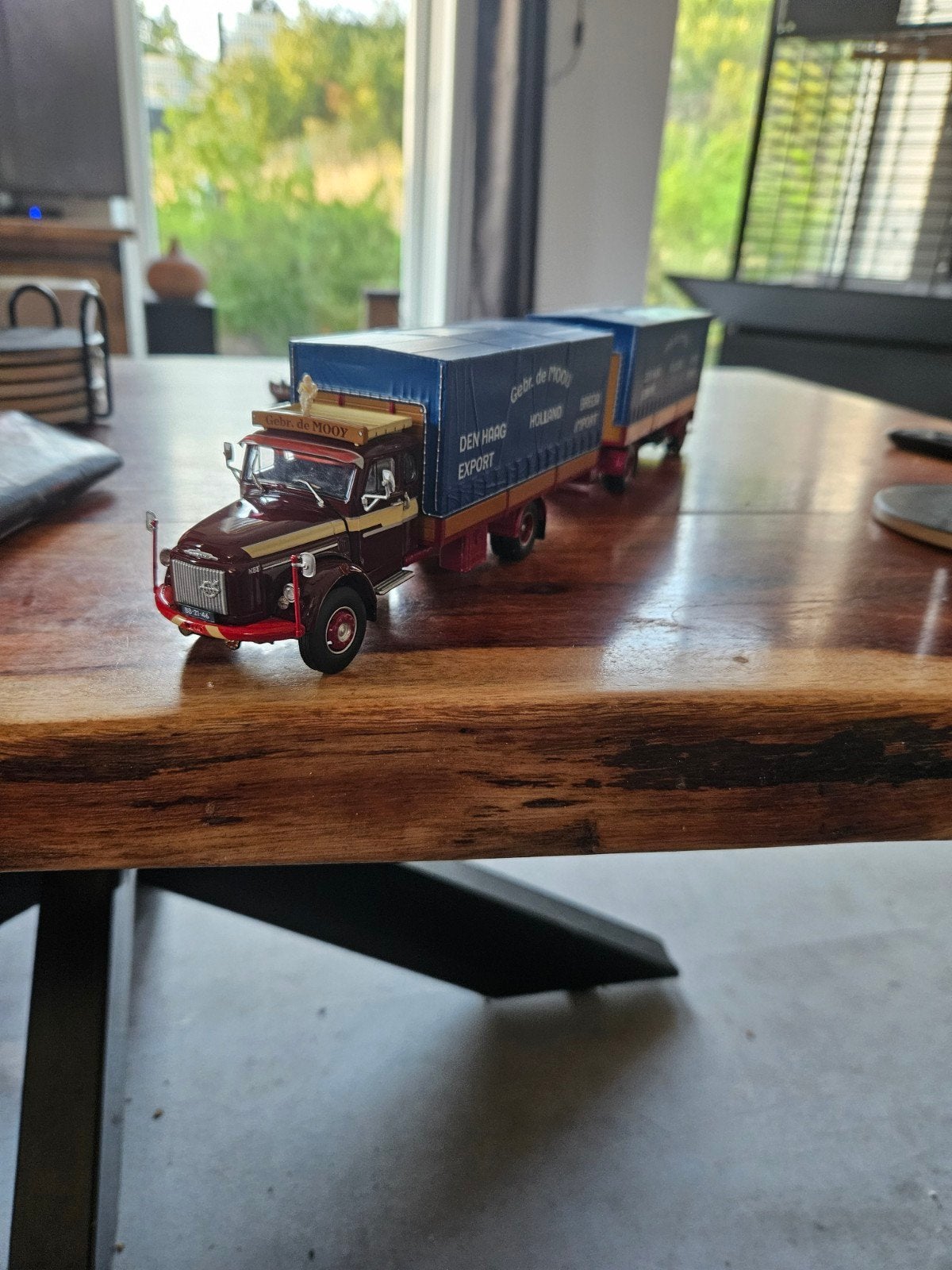Modelvrachtwagen Gebr. de Mooij met aanhanger, Overige merken, Verzenden, 1:32 tot 1:50, Zo goed als nieuw