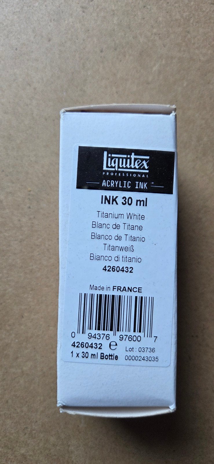 Liquitex Professionele Acryl Inkt Titanium Wit 30 ml, Ophalen of Verzenden, Nieuw, Acrylverf