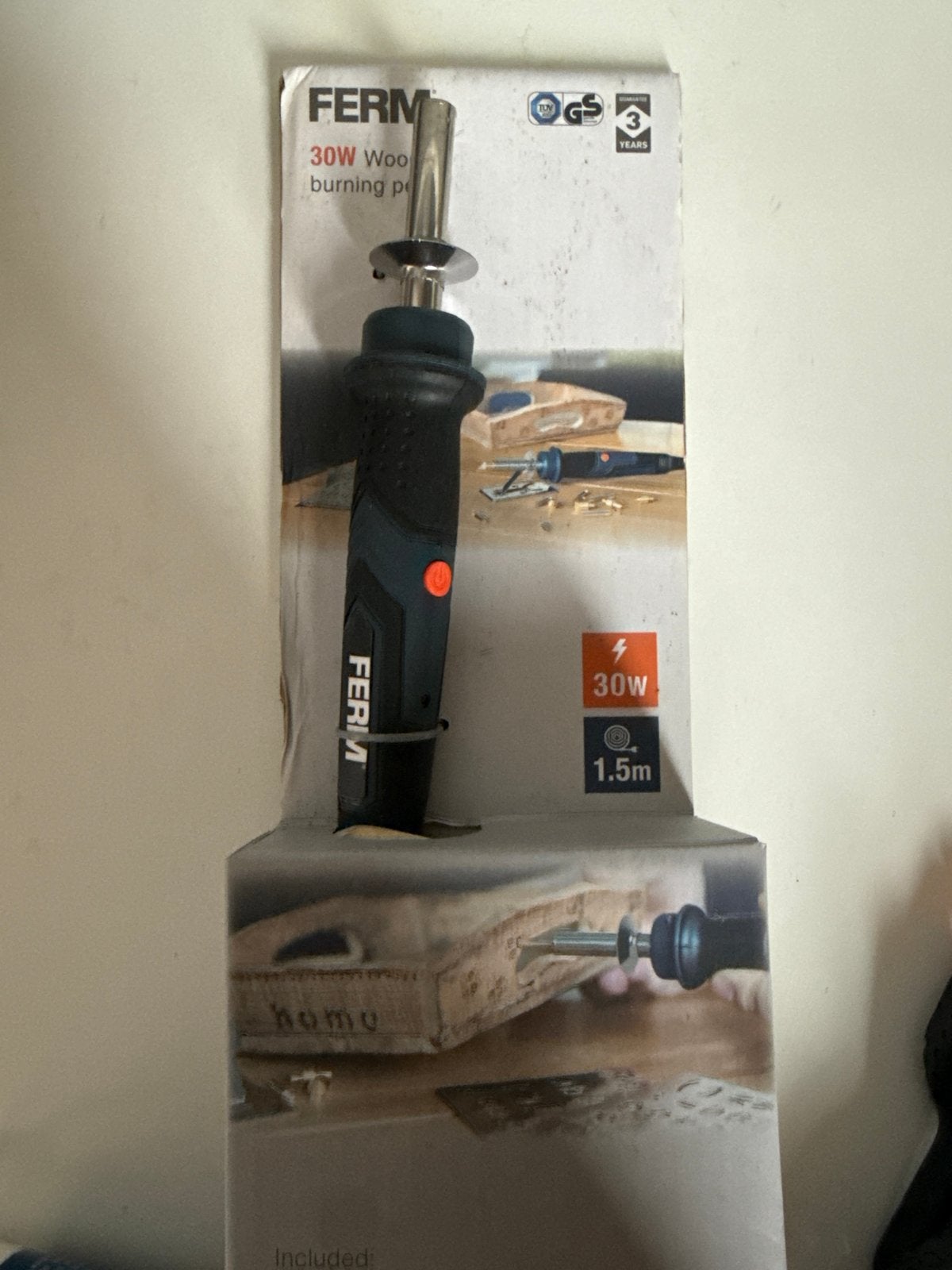 Ferm 30W Houtbrander / Pyrografie Pen - Nieuw in doos, Hobby en Vrije tijd, Knutselen, Zwart, Overige thema's, Gereedschap of Toebehoren