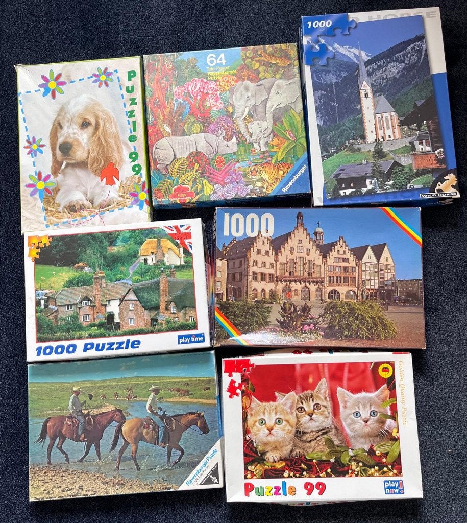 7 Puzzels., Ophalen, 500 t/m 1500 stukjes, Zo goed als nieuw, Legpuzzel