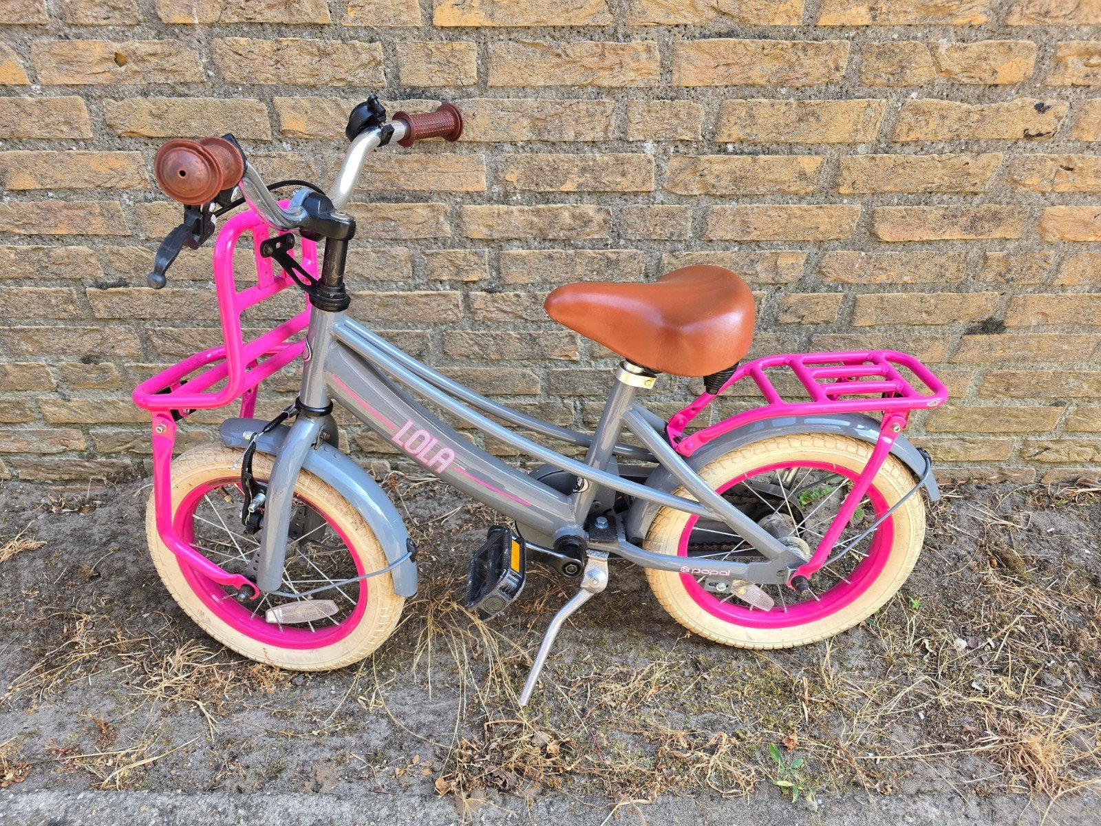 Popal Lola 14 inch meisjesfiets – zeer nette staat, Ophalen, Terugtraprem, 14 inch of minder, Popal
