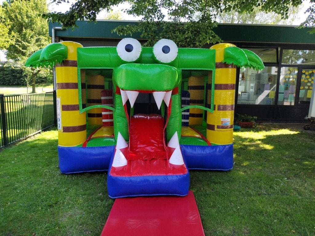 Springkussen te huur mini bounce krokodil met glijbaan, Ophalen, Gebruikt, Overige
