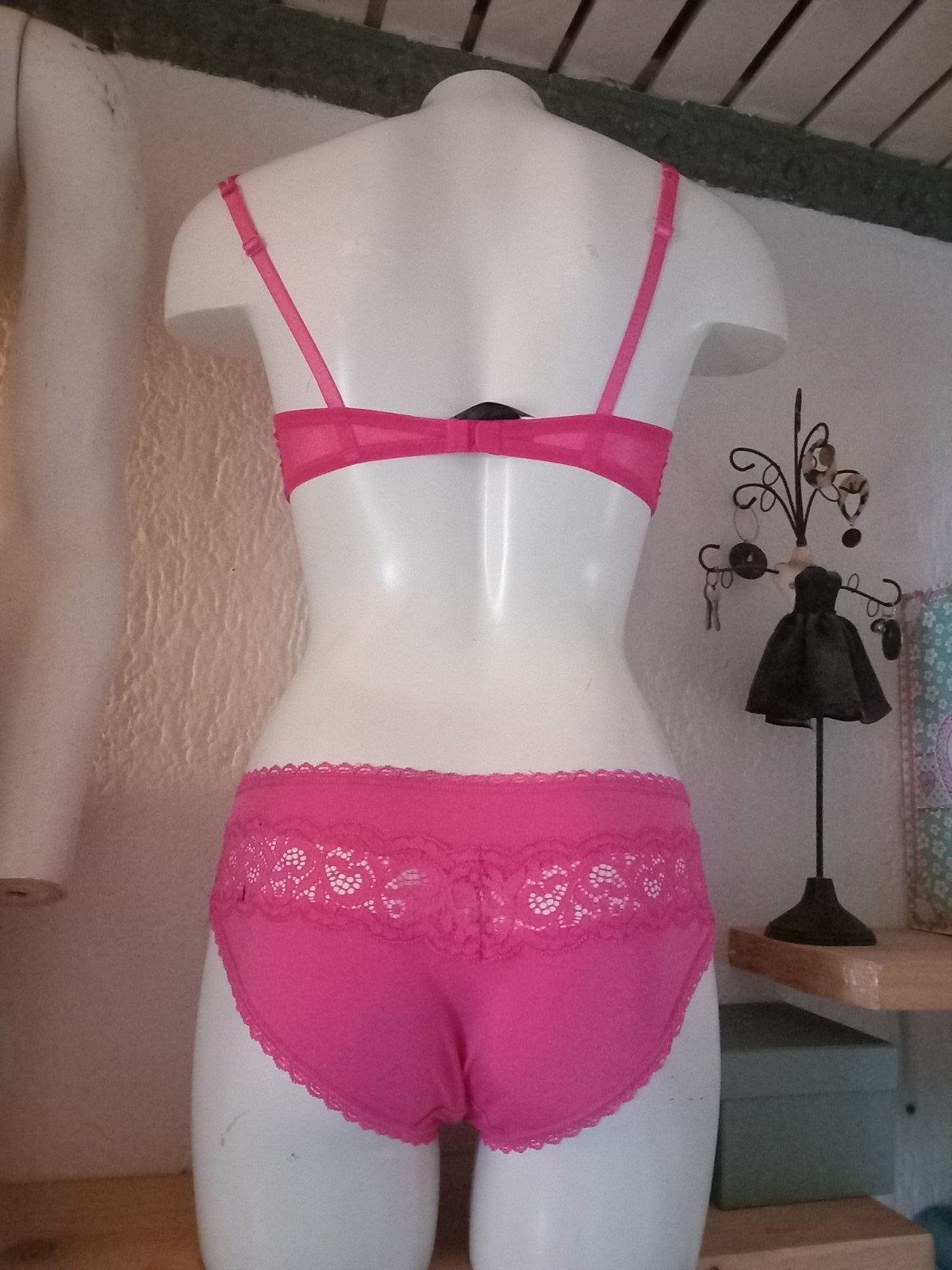 Sexy Kanten Lingerie Setje - Roze, Onbekend, Ophalen of Verzenden, Roze, Setje