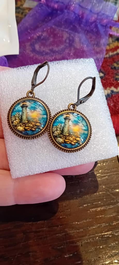 Oorbellen met vuurtoren design, Hangers, Overige kleuren, Nieuw, Ophalen of Verzenden