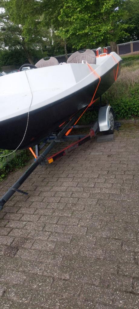 Boot met Mercury 7.5 PK buitenboordmotor, Watersport en Boten, Ophalen, Gebruikt