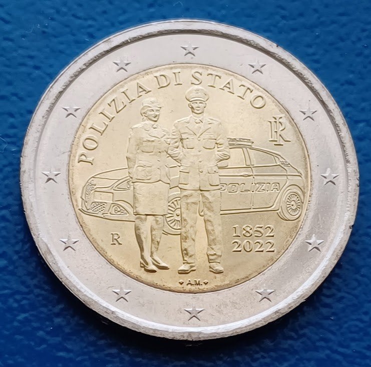 Italië 2 Euro "Polizia di Stato" - 2022, Postzegels en Munten, Ophalen of Verzenden, Italië, 2 euro, Losse munt