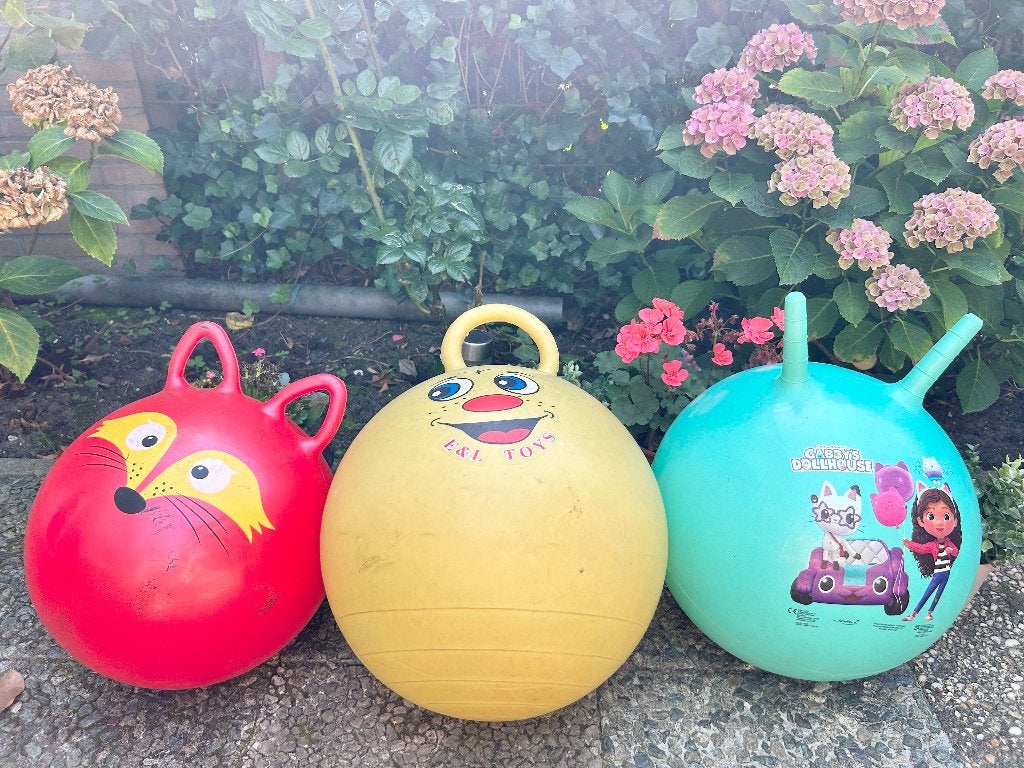 3 vrolijke speel/spring ballen, Ophalen, Gebruikt, Overige typen
