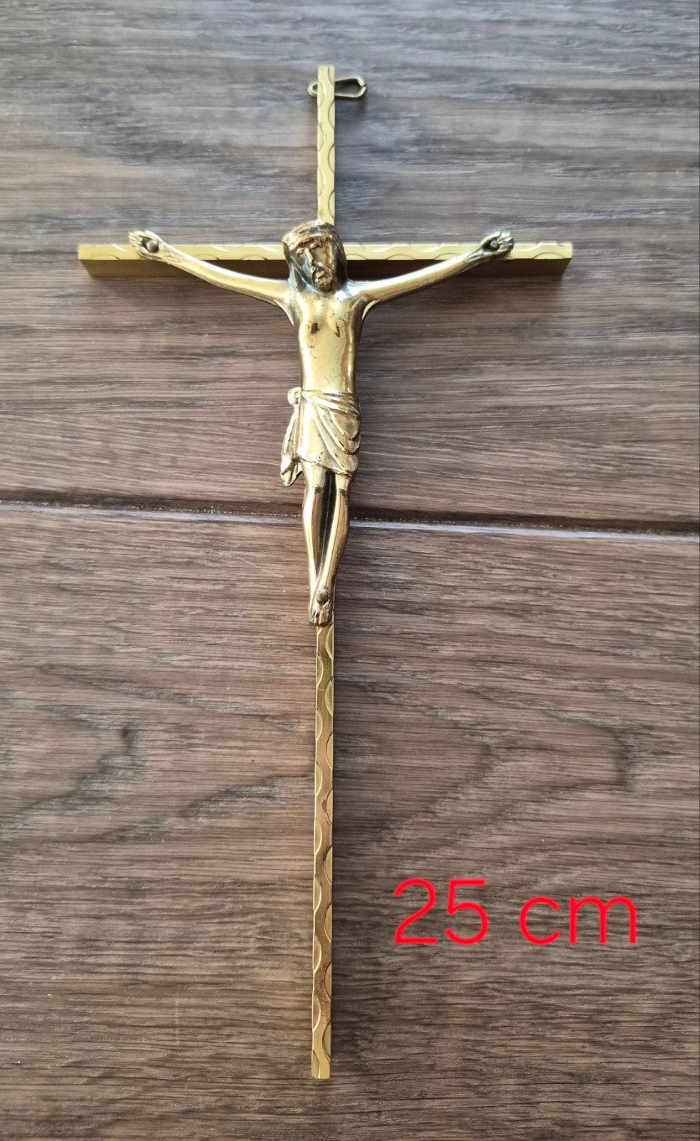 Messing Kruisbeeld 25 cm - Christus aan het kruis, Ophalen of Verzenden