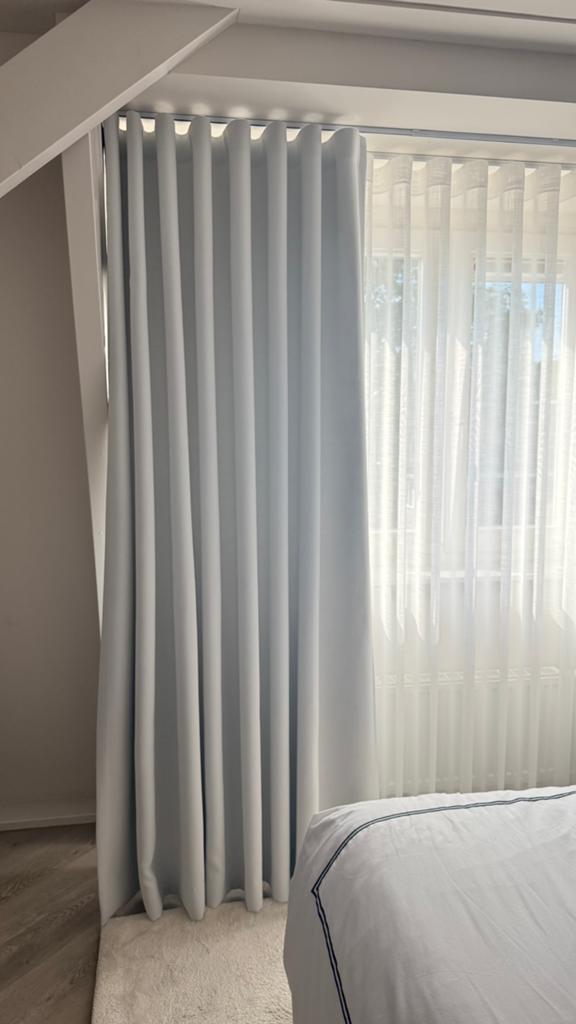 Eric kuster stijl gordijnen, Ophalen of Verzenden, Zo goed als nieuw, Wit, 200 cm of meer
