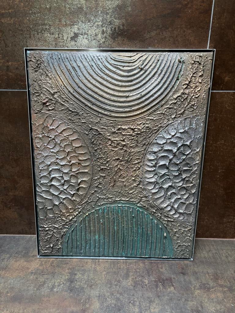 3D Wandkunst 'Relief01' - Textuur Abstract Art met Metalen L, Ophalen of Verzenden