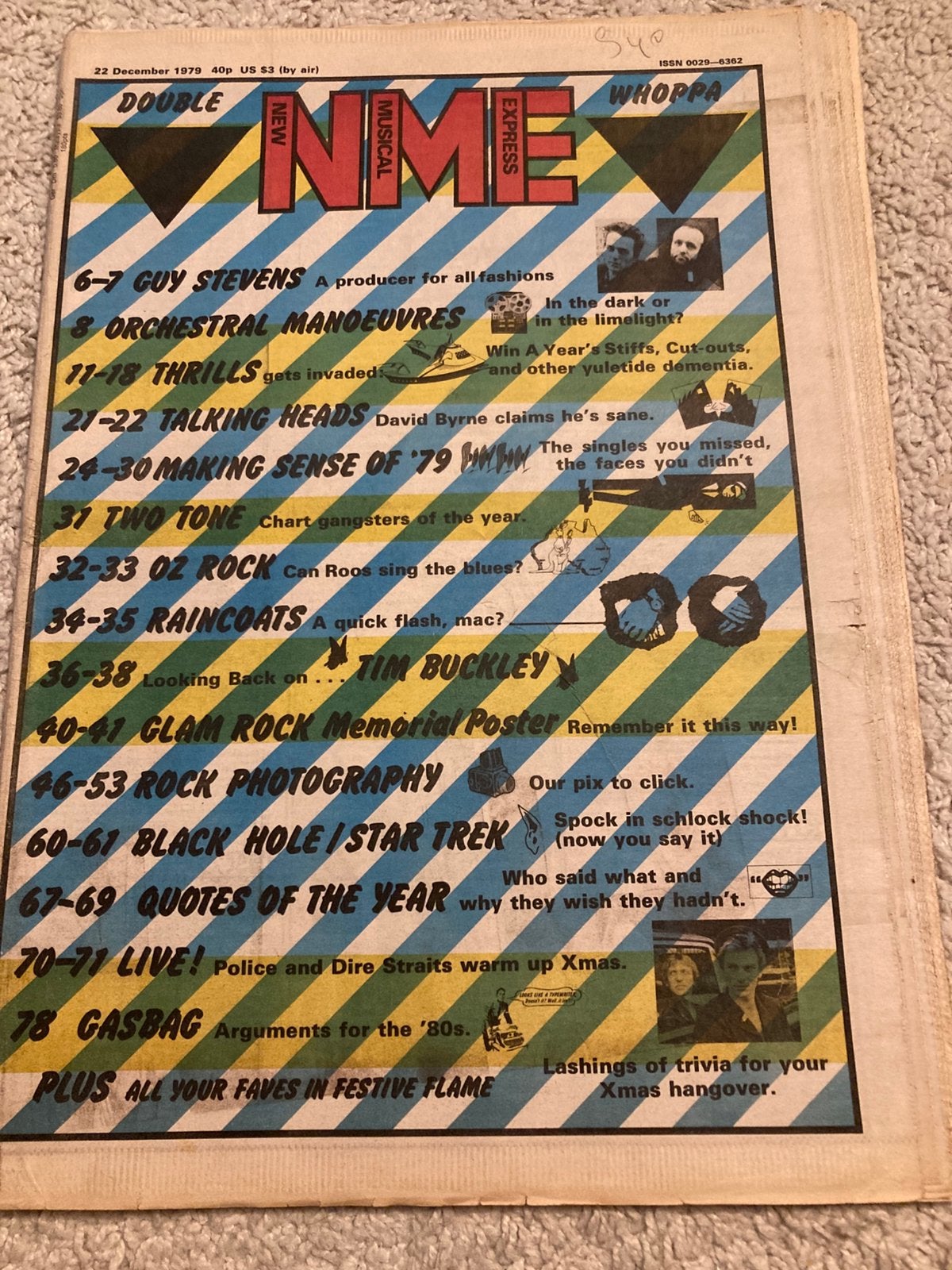 NME 1979 DIRE STRAITS Talking Heads TIM BUCKLEY Raincoats, Ophalen of Verzenden, Gelezen, Muziek, Film of Tv