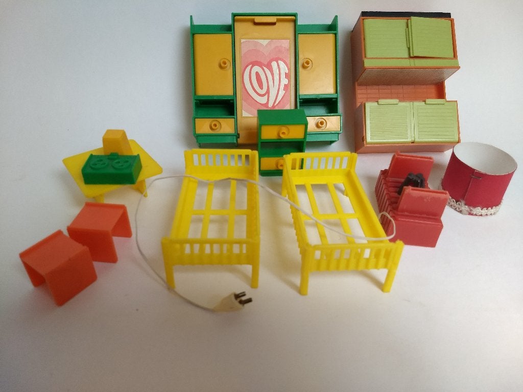 poppenhuis meubels jaren 70, retro, Ophalen, Gebruikt