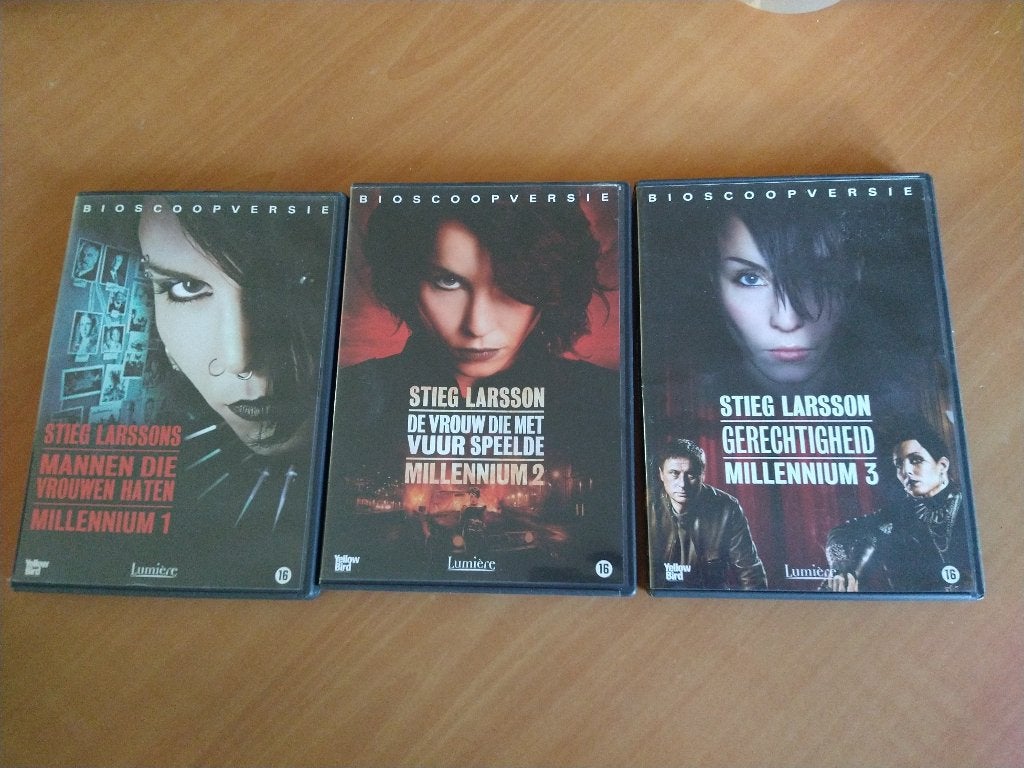 DVD Millennium 1 + 2 + 3 (bioscoopversies), Psychologische thriller, Vanaf 16 jaar, Nederlands, Ophalen of Verzenden