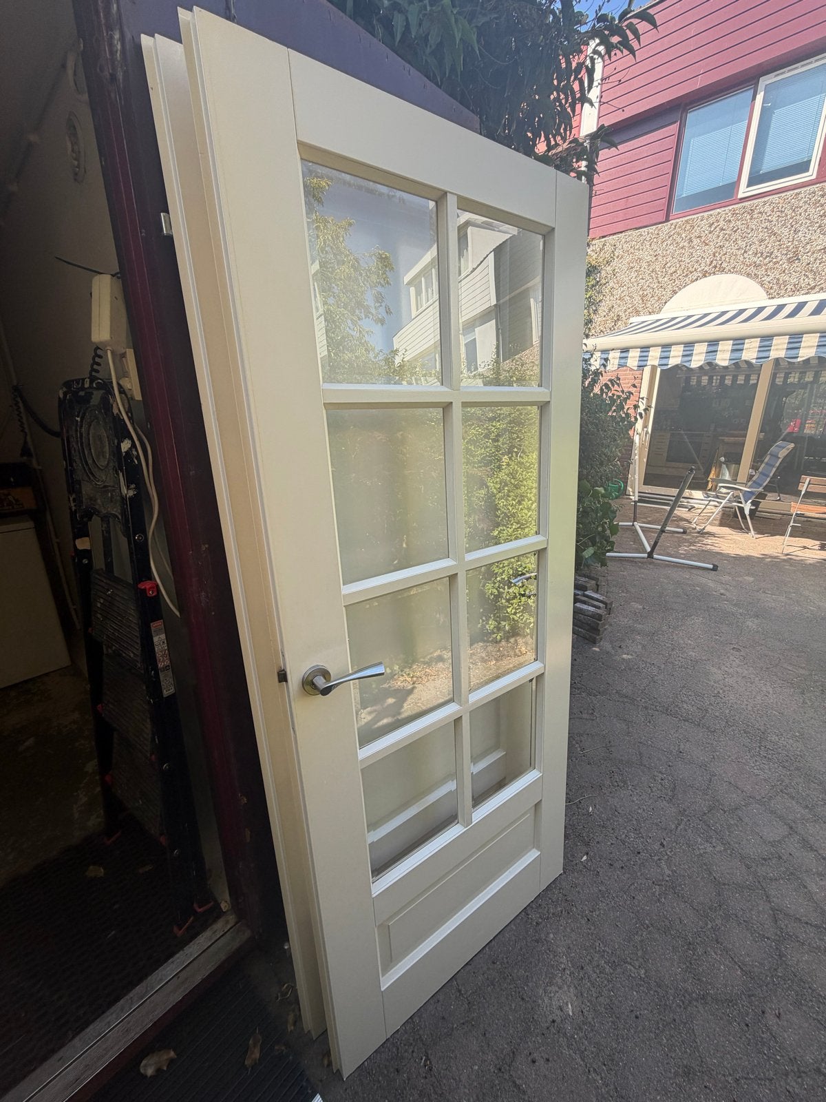 Set van 3 binnendeuren (1 glas en 2 paneel), incl. beslag, Ophalen, Gebruikt, 80 tot 100 cm, Binnendeur