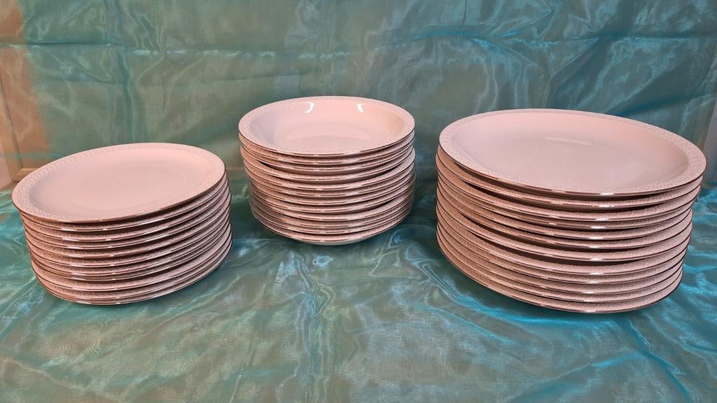 Bavaria Schumann Arzberg servies wit met zilveren rand, Antiek en Kunst, Ophalen