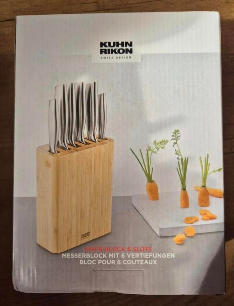 Kuhn Rikon messenblok van bamboe - 6 sleuven, Overige typen, Hout, Nieuw, Ophalen of Verzenden