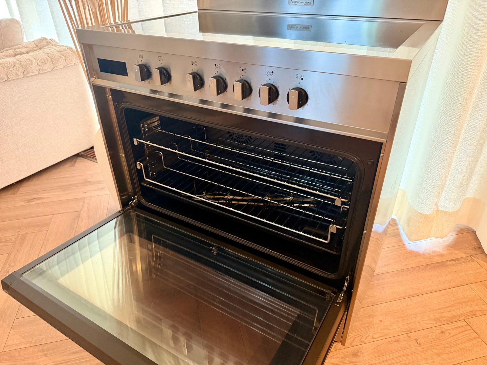 Boretti 90cm Inductie Fornuis – 5 Zones – met Garantie, Witgoed en Apparatuur, Ophalen, Zo goed als nieuw, Inbouw, Inductie
