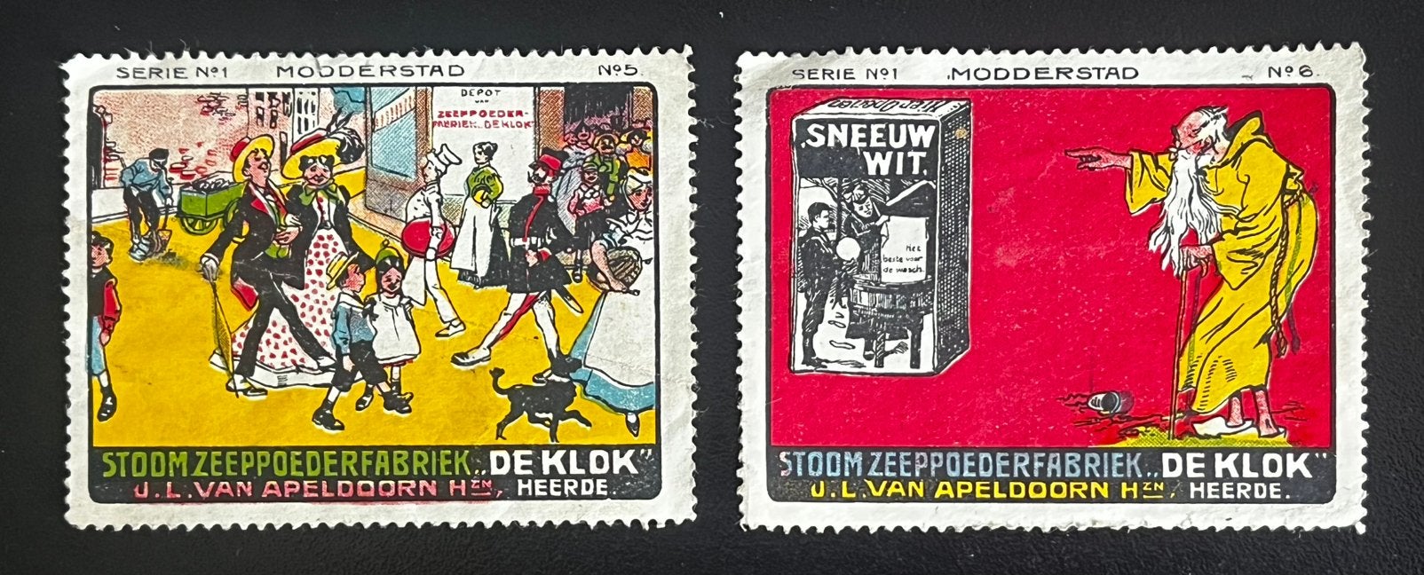 2 sluitzegels Klokzeep Heerde Daan Hoeksema litho’s, Ophalen, Gebruikt, Overige typen