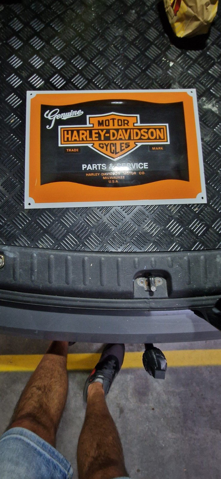 Harley davidson bord emaille, Ophalen