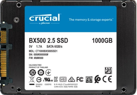 Crucial BX500 2,5 inch 1TB, Computers en Software, Intern, Ophalen of Verzenden, Zo goed als nieuw, 1 TB/ 1000 GB