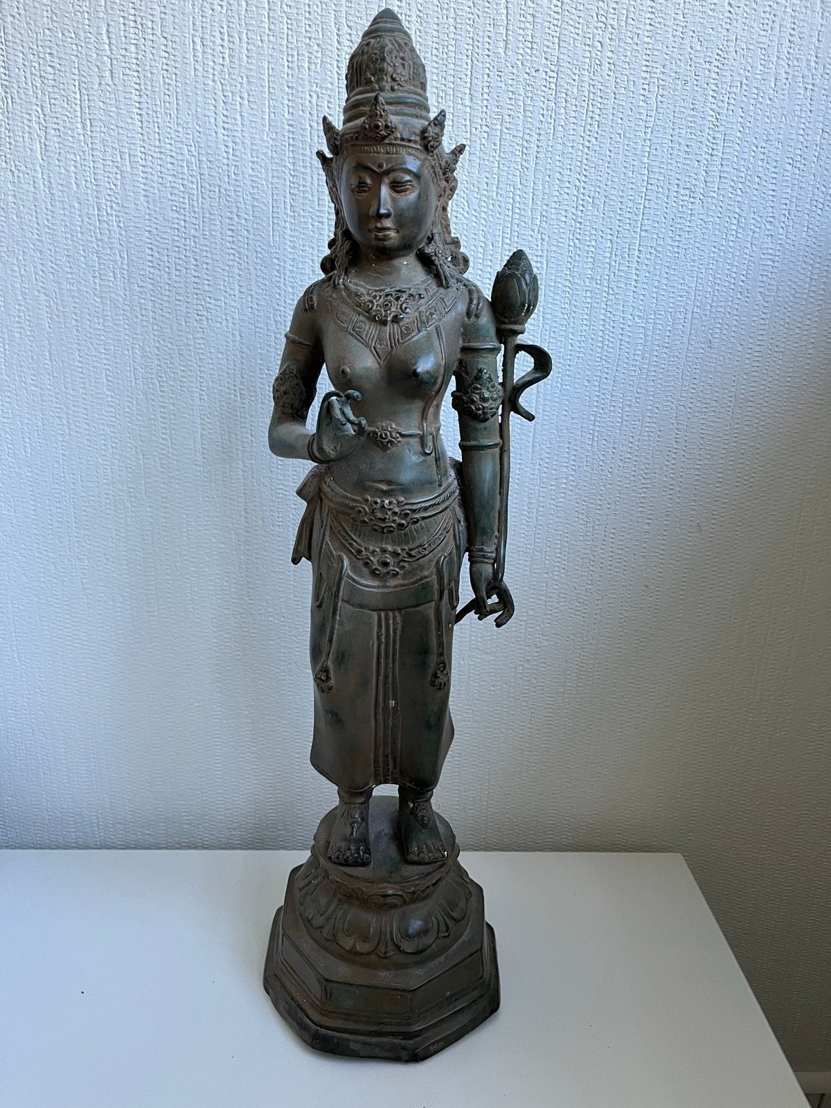 Antiek bronzen Bodhisattva, Antiek en Kunst, Beeld, Bruin, Azië, 50 - 100 cm