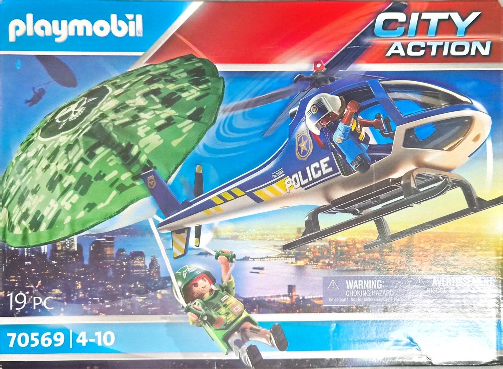 Playmobil CityAction 70569 Politiehelikopter met Parachutist, Ophalen, Complete set, Voertuig, Nieuw
