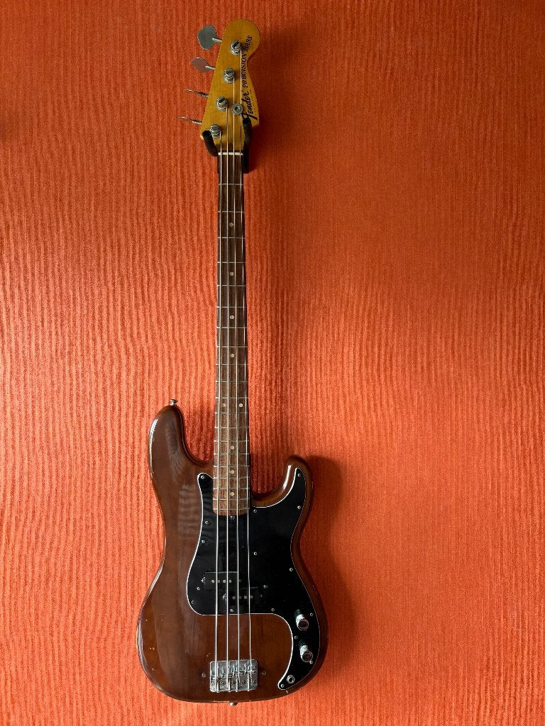 fender Precision bass 1975 walnut brown, Ophalen, Gebruikt, Elektrisch