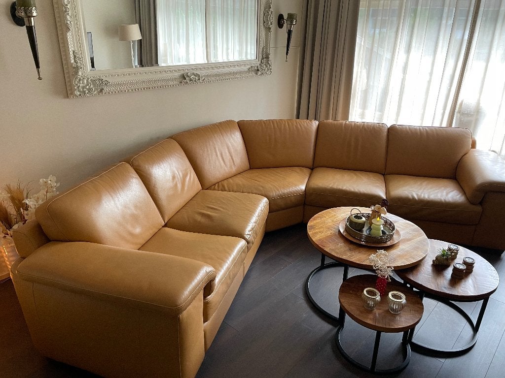 Leren bank Natuzzi, Ophalen, 250 tot 300 cm, Gebruikt, Hoekbank