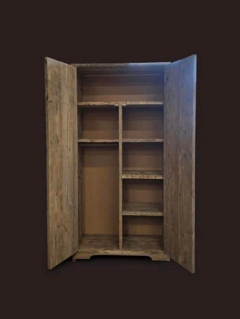 Unieke kledingkasten van (gerecycled) steigerhout, 200 cm of meer, Met klep(pen), Nieuw, Ophalen of Verzenden