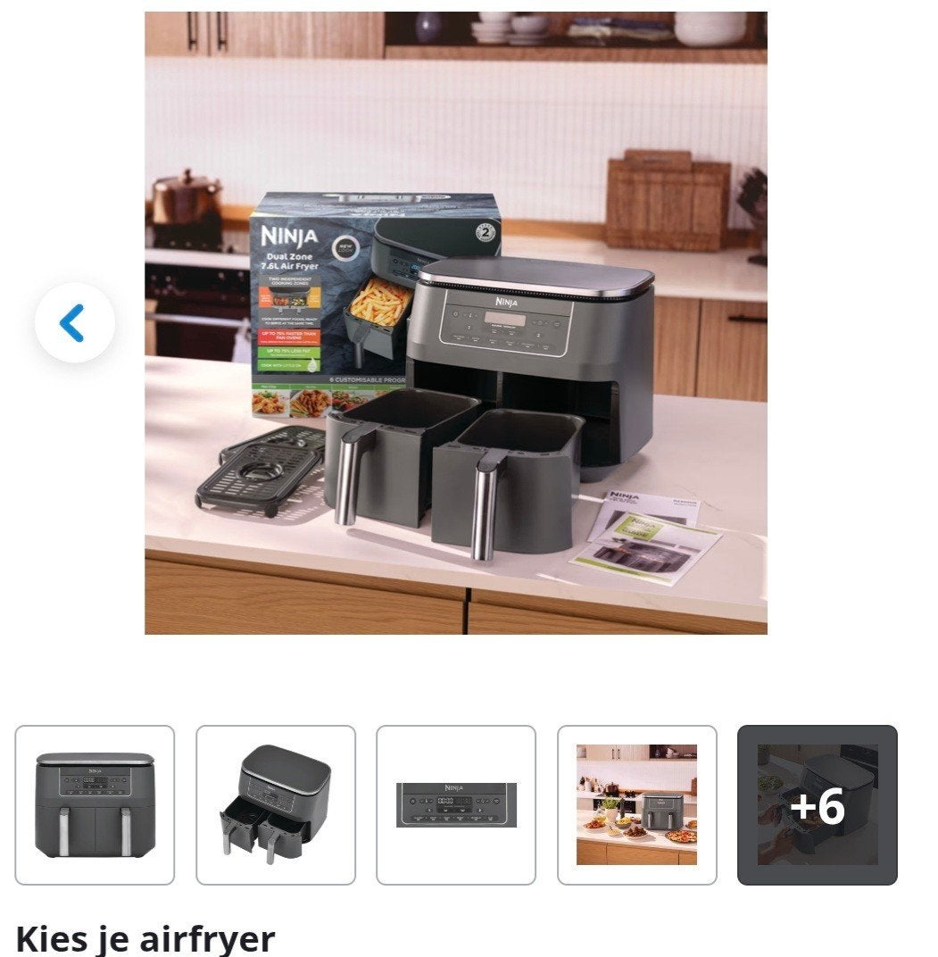 Omkasting Ninja Dual Zone dus zonder de bakken  DZ300EU Airf, Witgoed en Apparatuur, Ophalen, Nieuw, Airfryer XXL, 1500 gram of meer