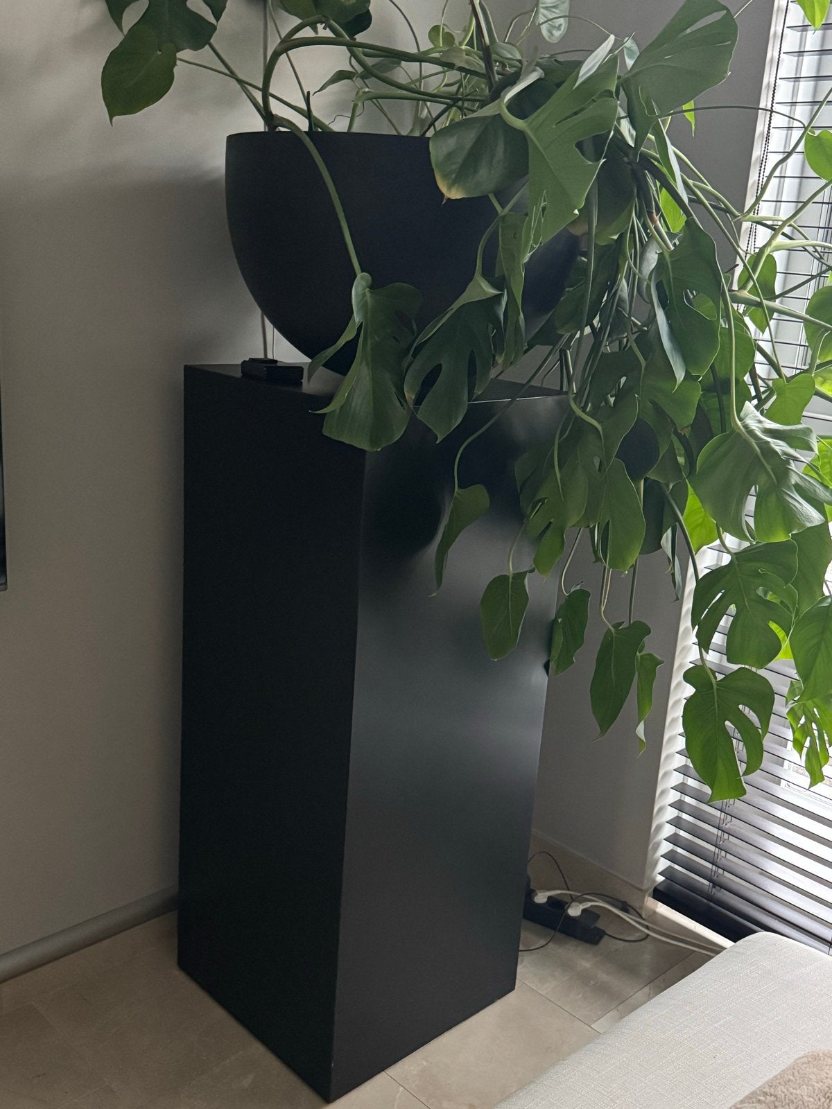 Zwarte Zuil met Plantenpot - 125cm Hoog, 50x50cm Breed, Huis en Inrichting, Ophalen, Gebruikt