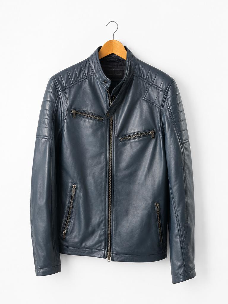 Stijlvol Heren Leren Jas - Zwart, Ophalen, Nieuw, Maat 52/54 (L), Zwart