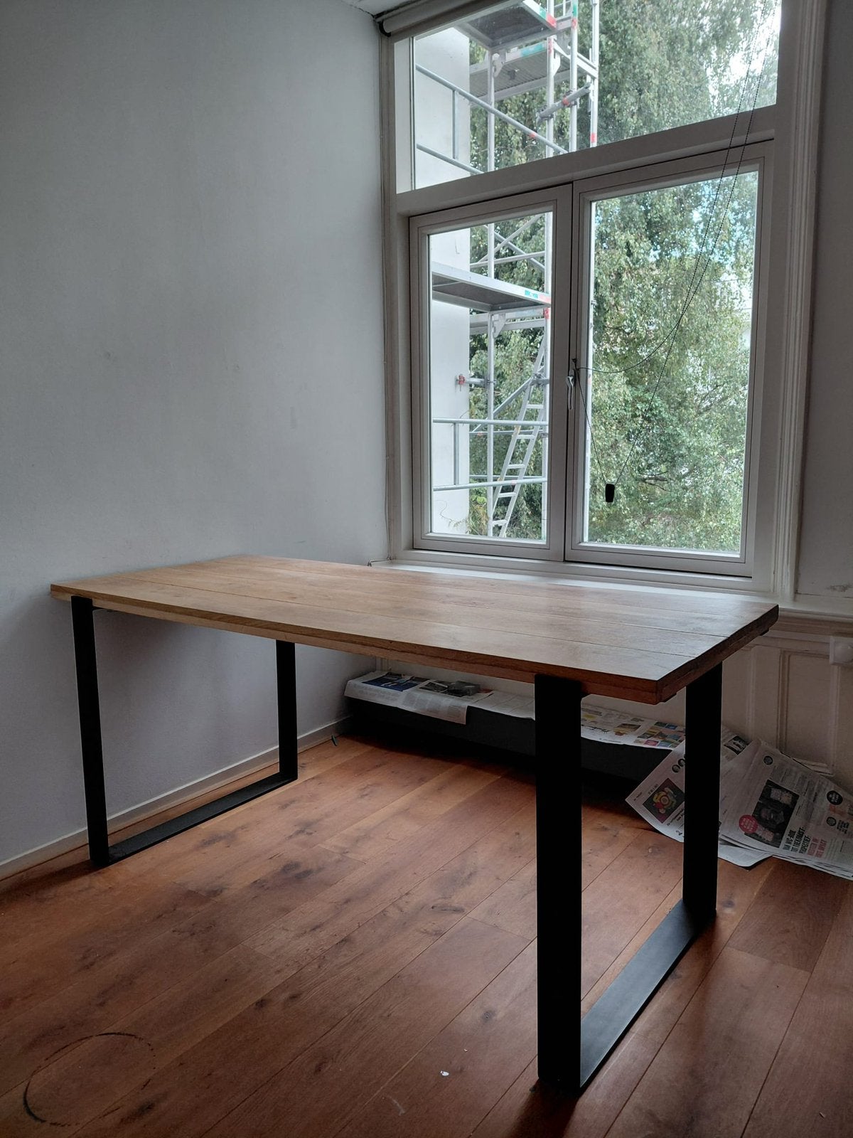 Houten eettafel, Huis en Inrichting, Tafels | Eettafels, Ophalen, 50 tot 100 cm, Zo goed als nieuw, 150 tot 200 cm