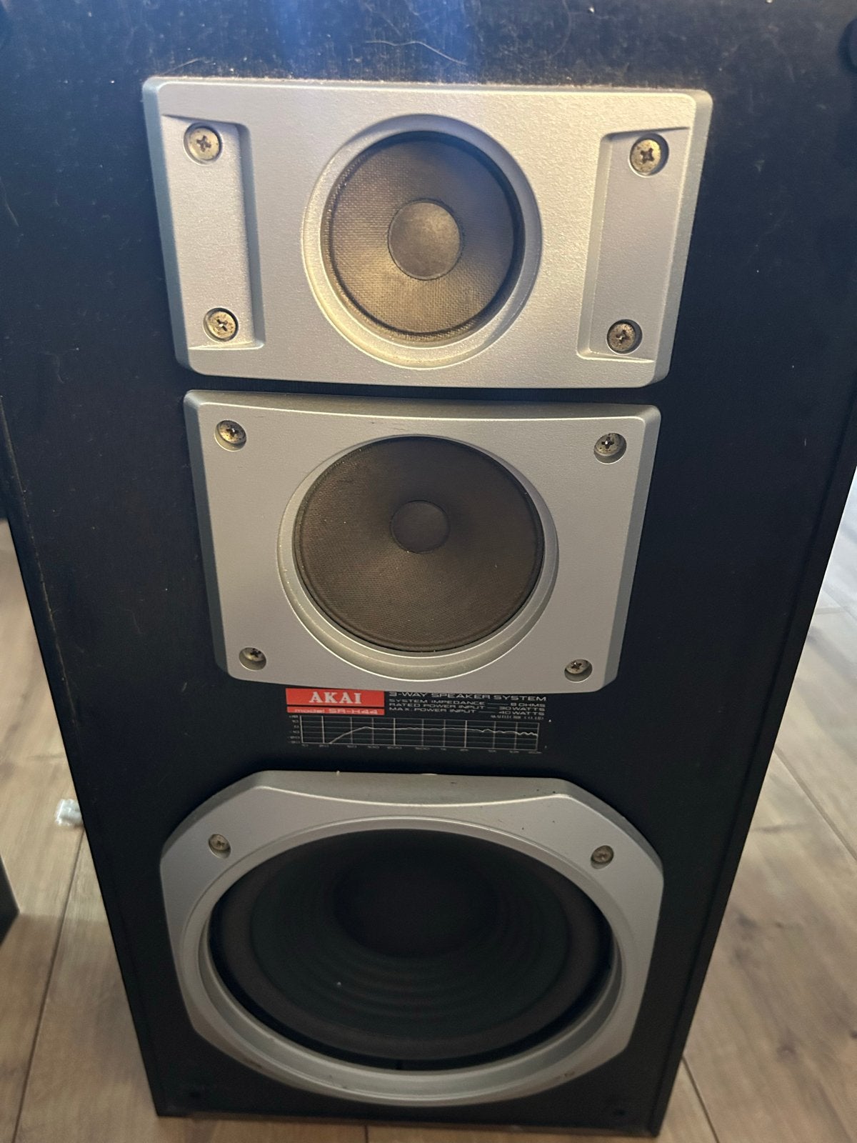 Vintage Akai SR-H44 Speakerset uit de jaren '80, Gebruikt, Speakerset, Minder dan 60 watt, Ophalen