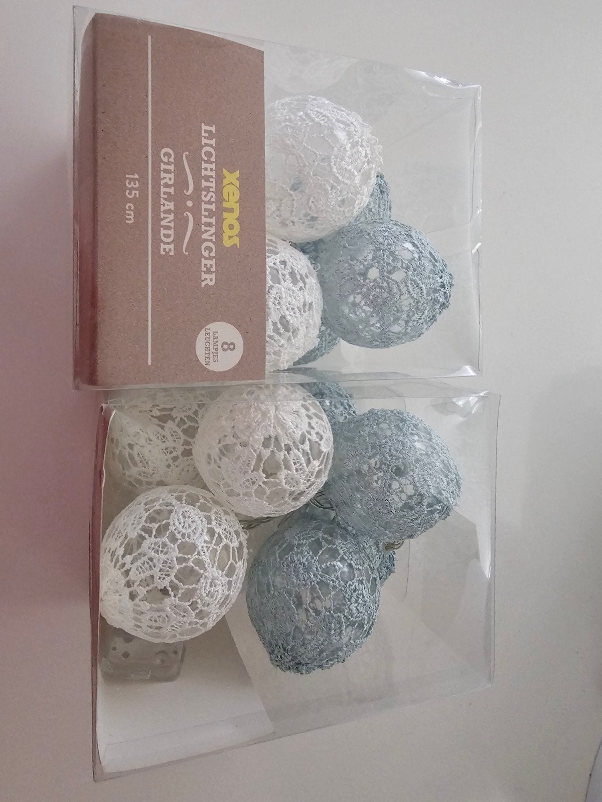 Nieuwe Xenos Lichtketting Girlande 135 cm - Wit/Mint Kant, Ophalen, Nieuw, Meerkleurig, Textiel