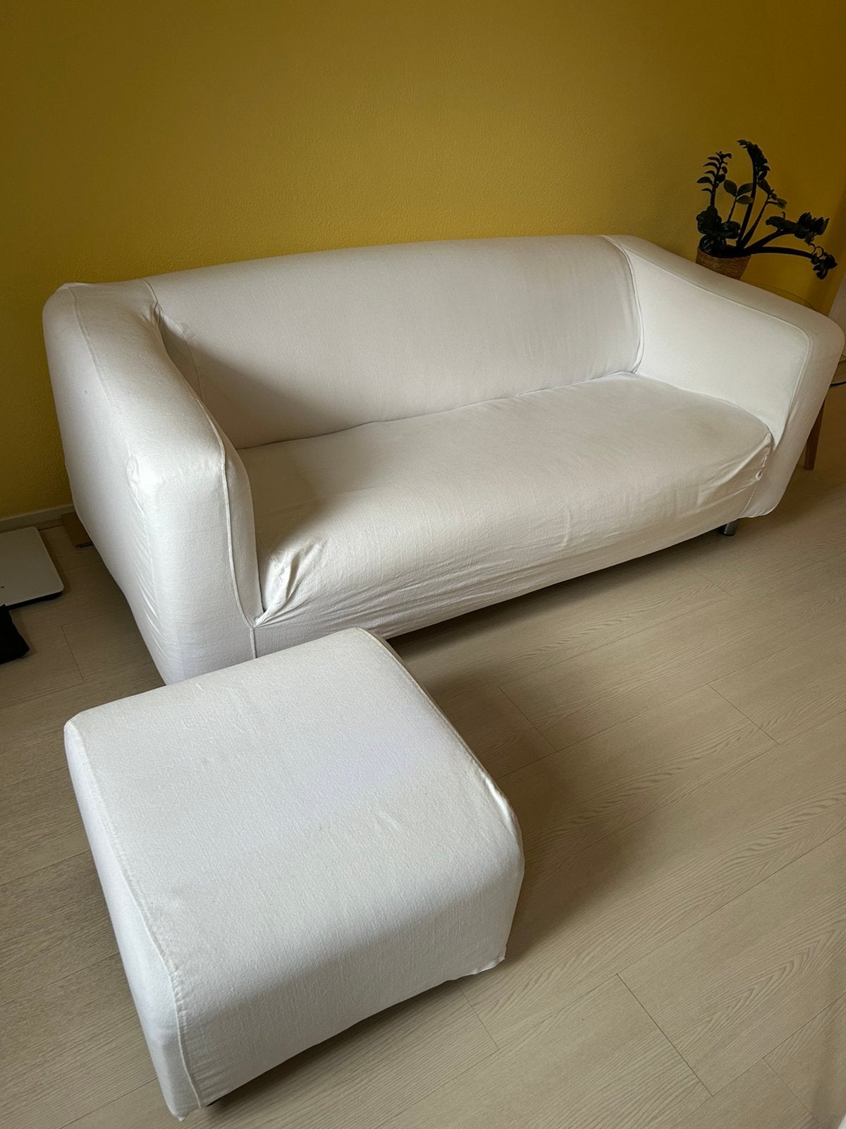 Ikea KLIPPAN bank 2 persoons met  voetenbank, Ophalen, Gebruikt, 150 tot 200 cm, Tweepersoons