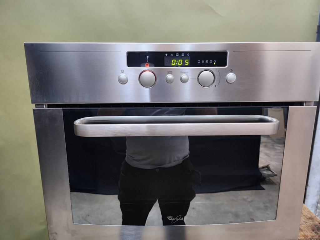 Whirlpool Inbouw Combimagnetron - RVS, Combimagnetron, Crisp, Gebruikt, Ophalen of Verzenden