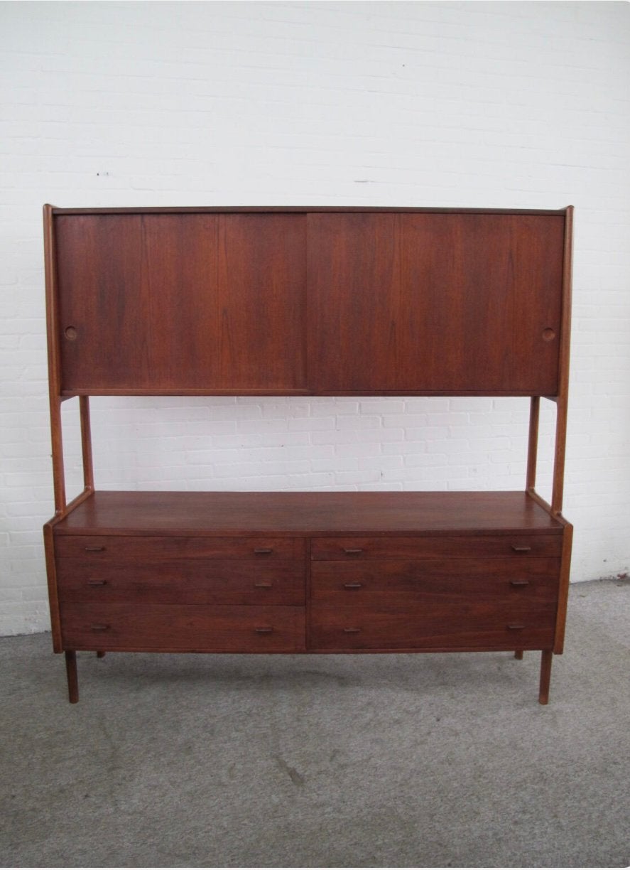 Teakhouten RY 20 Kast wandmeubel Highboard van Hans Wegner, Huis en Inrichting, Kasten | Wandmeubels, Ophalen of Verzenden, Gebruikt