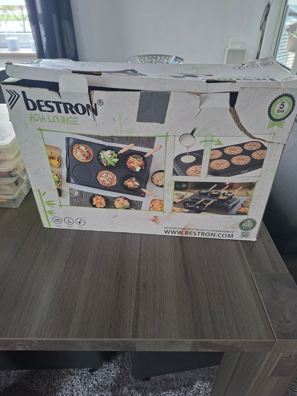 Bestron Asia Lounge Party Wok Set / Crêpe Maker, Ophalen, Overige typen, Zo goed als nieuw, Zwart