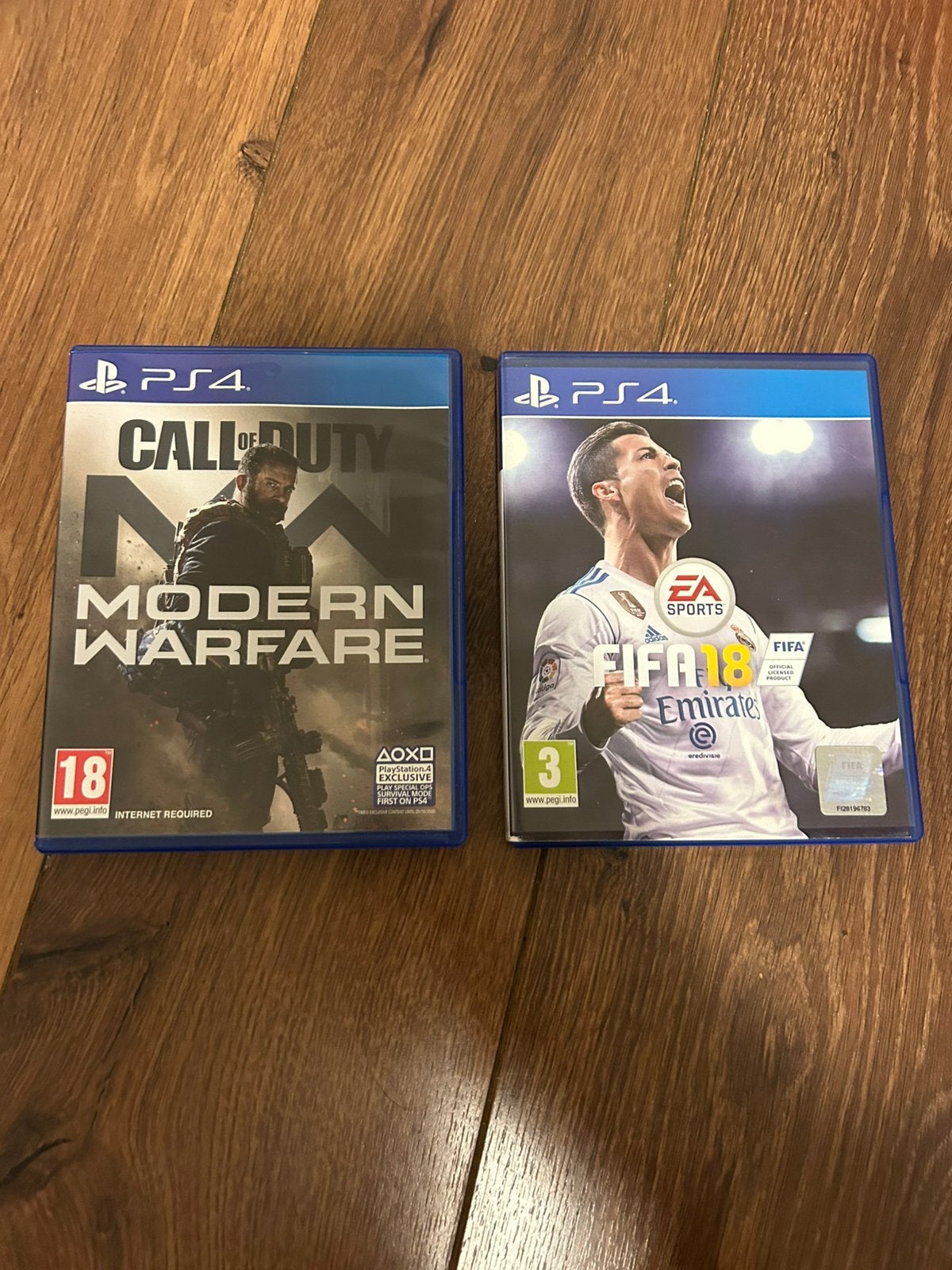 PS4 games, Call Of Duty Modern Warfare & Fifa 18, Vanaf 18 jaar, Shooter, Ophalen of Verzenden, Zo goed als nieuw