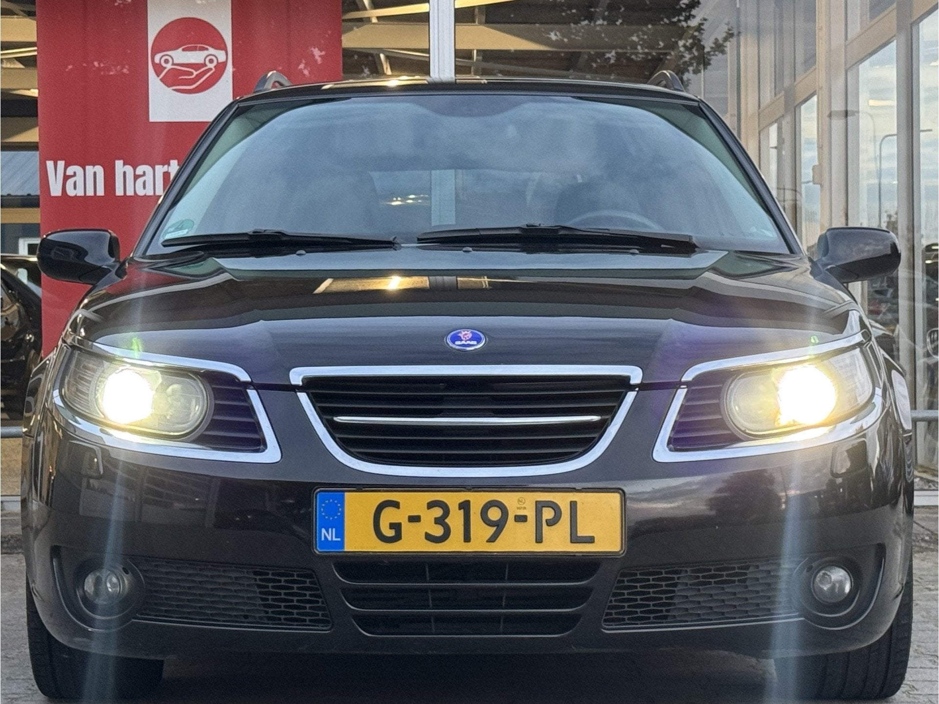 Saab 9-5 Estate 2.3 TURBO AERO LPG | LEDER! | TREKHAAK!, Auto's, Zwart, 4 cilinders, 2290 cc, Zwart