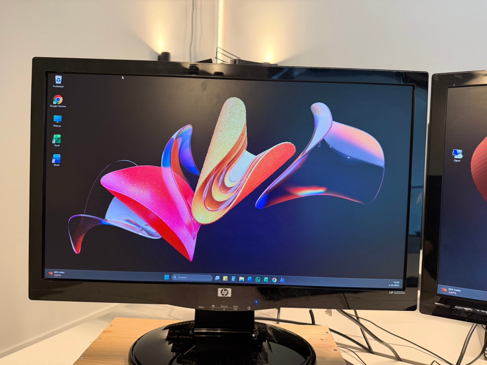 HP S2231a monitor met een schermformaat van 21,5 inch, Ophalen, Zo goed als nieuw, 60 Hz of minder